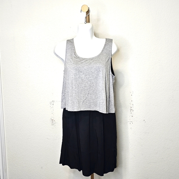 Splendid Gray and Black Layered Dress - Picture 1 of 8